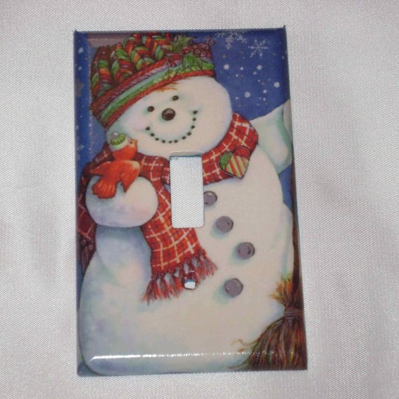 CHRISTMAS SNOWMAN -SINGLE Light Switch Plate - Picture 1 of 1